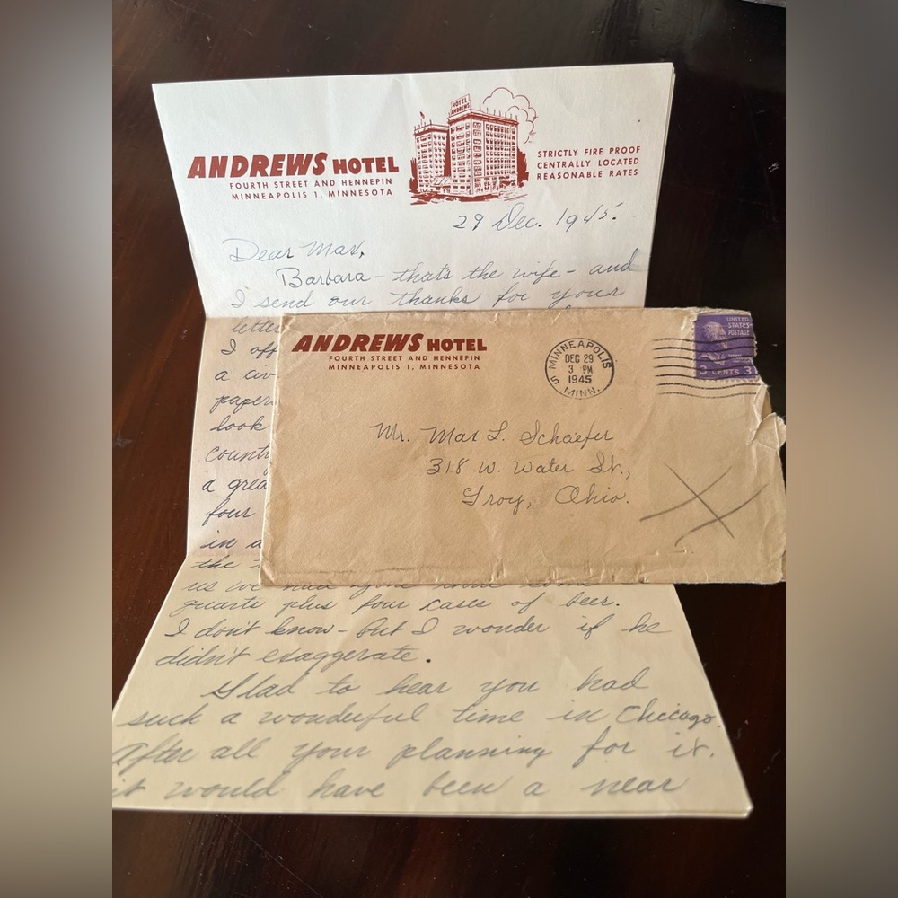 1945 WWII Solider 3 Page Letter to a Friend after‎ getting out of the Service